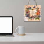 Cropped,Shot,Of,Modern,Workspace,With,Blank,Screen,Laptop,,Frame,